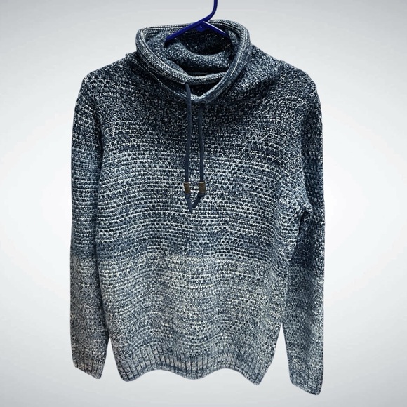 Piazza Italia Man Ombre Pullover Cowlneck Sweater Long Sleeves - Picture 1 of 9